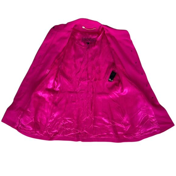 Escada Margaretha Ley Wool Blazer Jacket Pink Stand Collar Button Front Medium - Picture 5 of 15